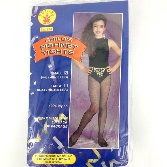 Rubies Child's Black Fishnet Tights Size Small - Picture 4 of 4